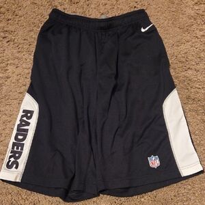 Nike Black and White Raiders Athletic Shorts